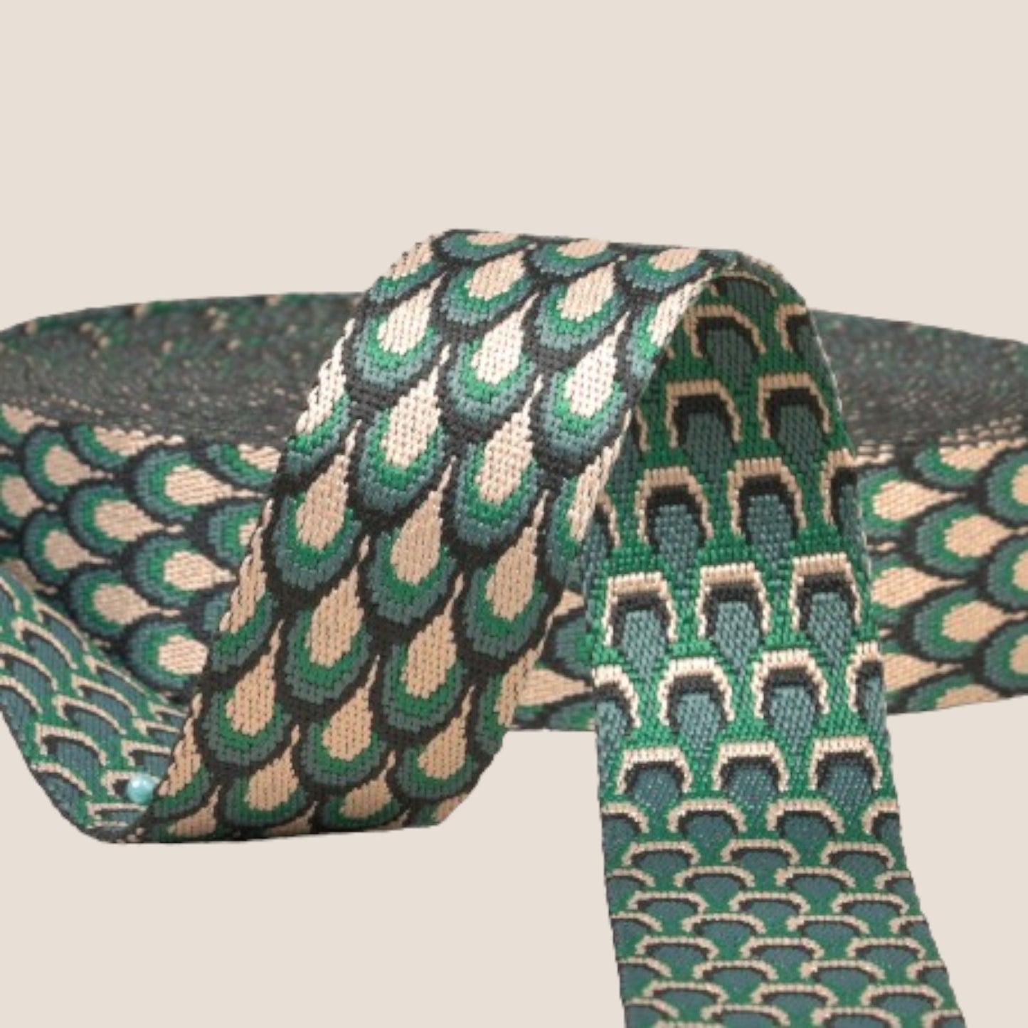 Peacock Webbing 38mm Strap – Woven Bag Handle Trim – 5 Colours – 3m Length