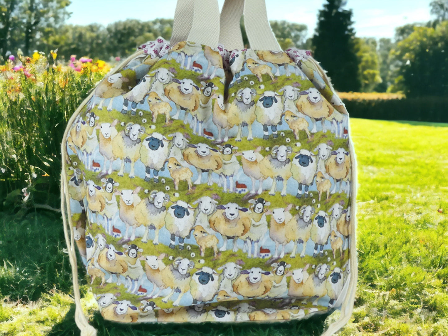 Felted Sheep Bucket Bag by Emma Ball – Knitting Project Tote, Craft, Beach, Overnight Bag