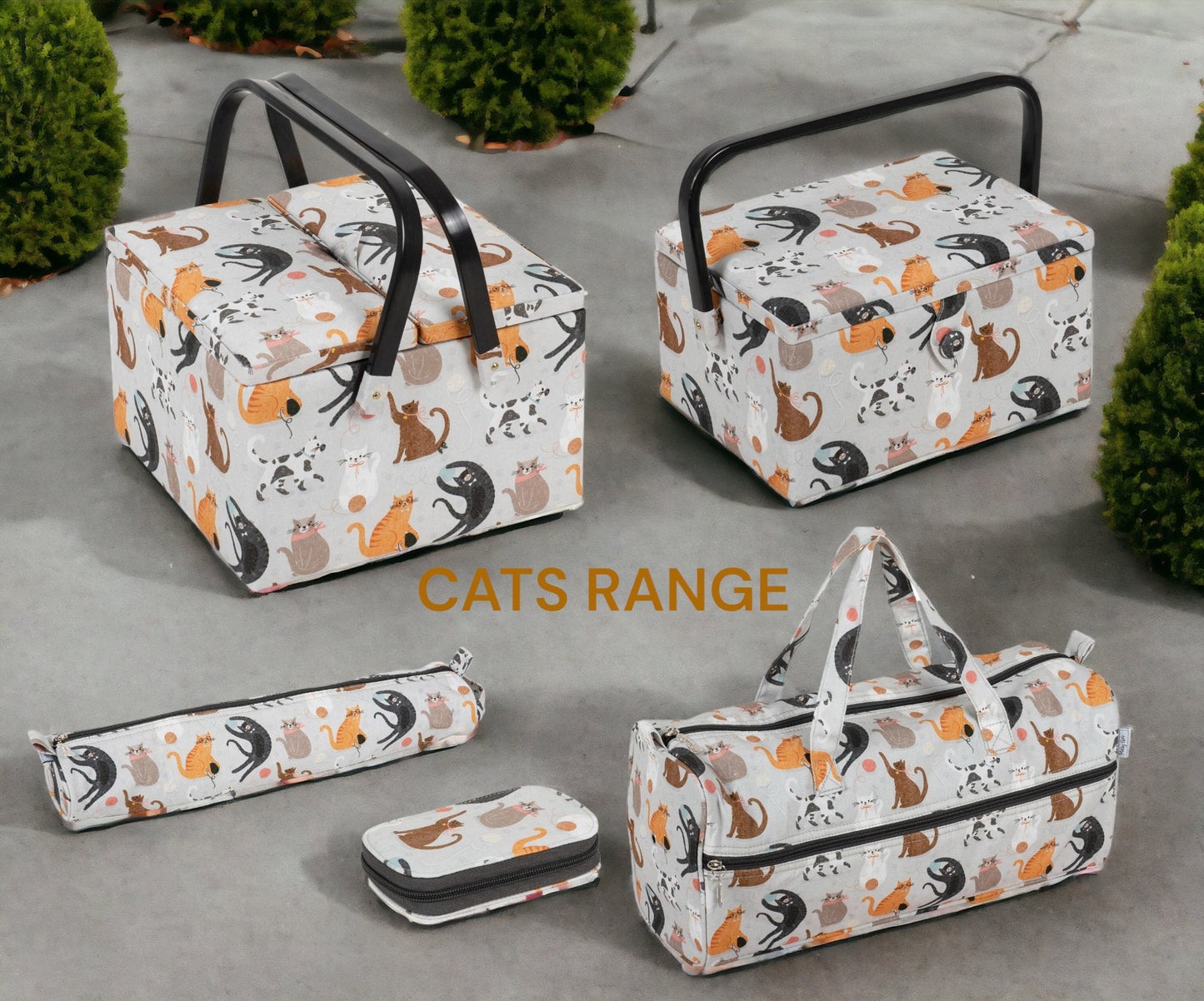 Cats Sewing Kit - Fun Cats Design with contents in a Zip Case