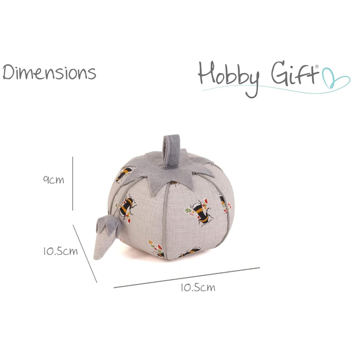 BEE PIN CUSHION Traditional Tomato Shape in Bee fabric