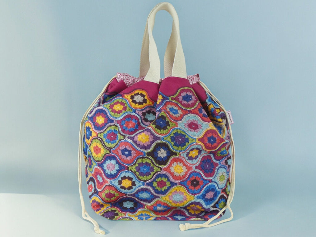Mystical Lanterns Bucket Bag by Emma Ball – Knitting Project Tote, Craft, Beach, Overnight Bag