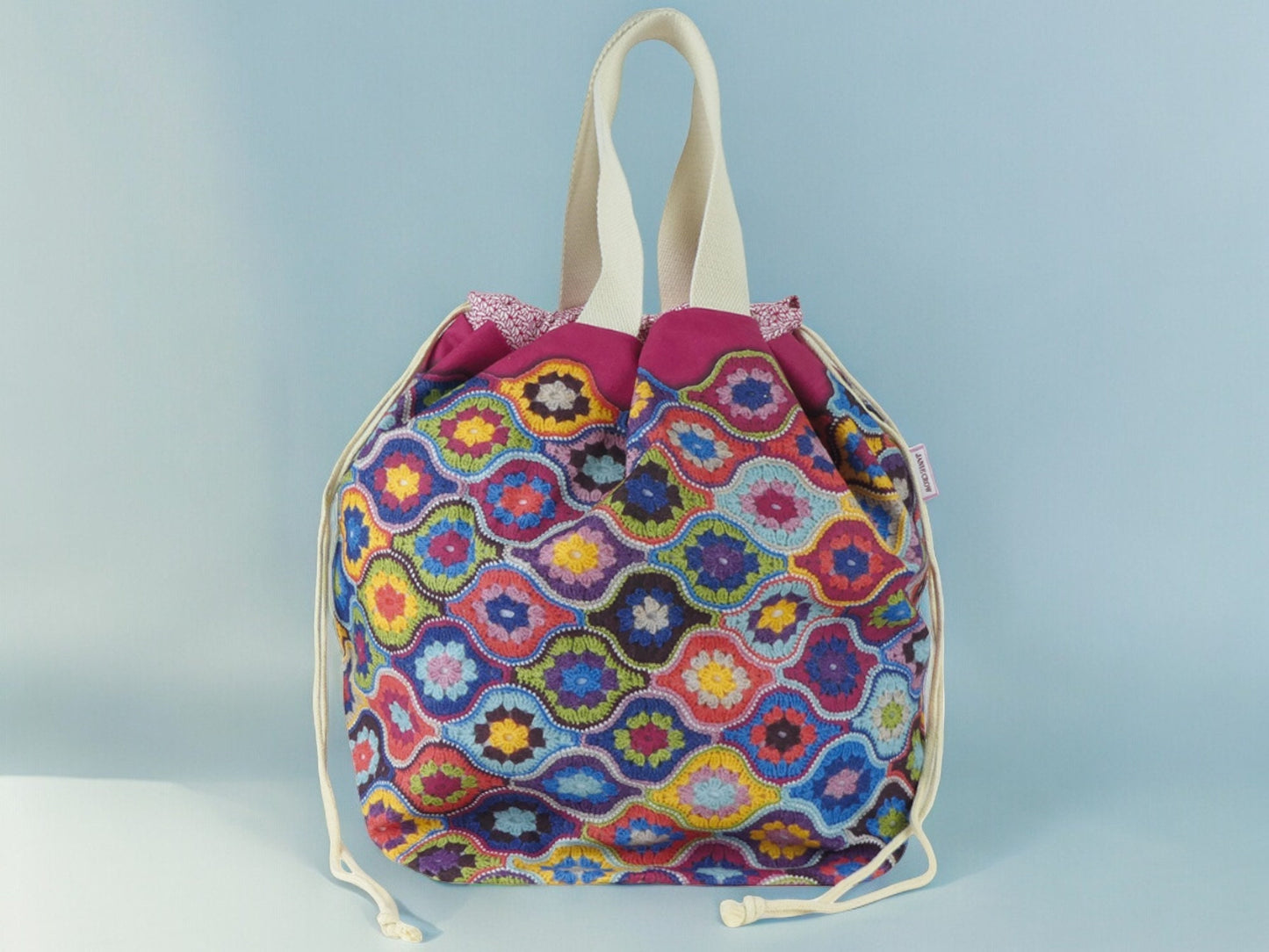 Mystical Lanterns Bucket Bag by Emma Ball – Knitting Project Tote, Craft, Beach, Overnight Bag
