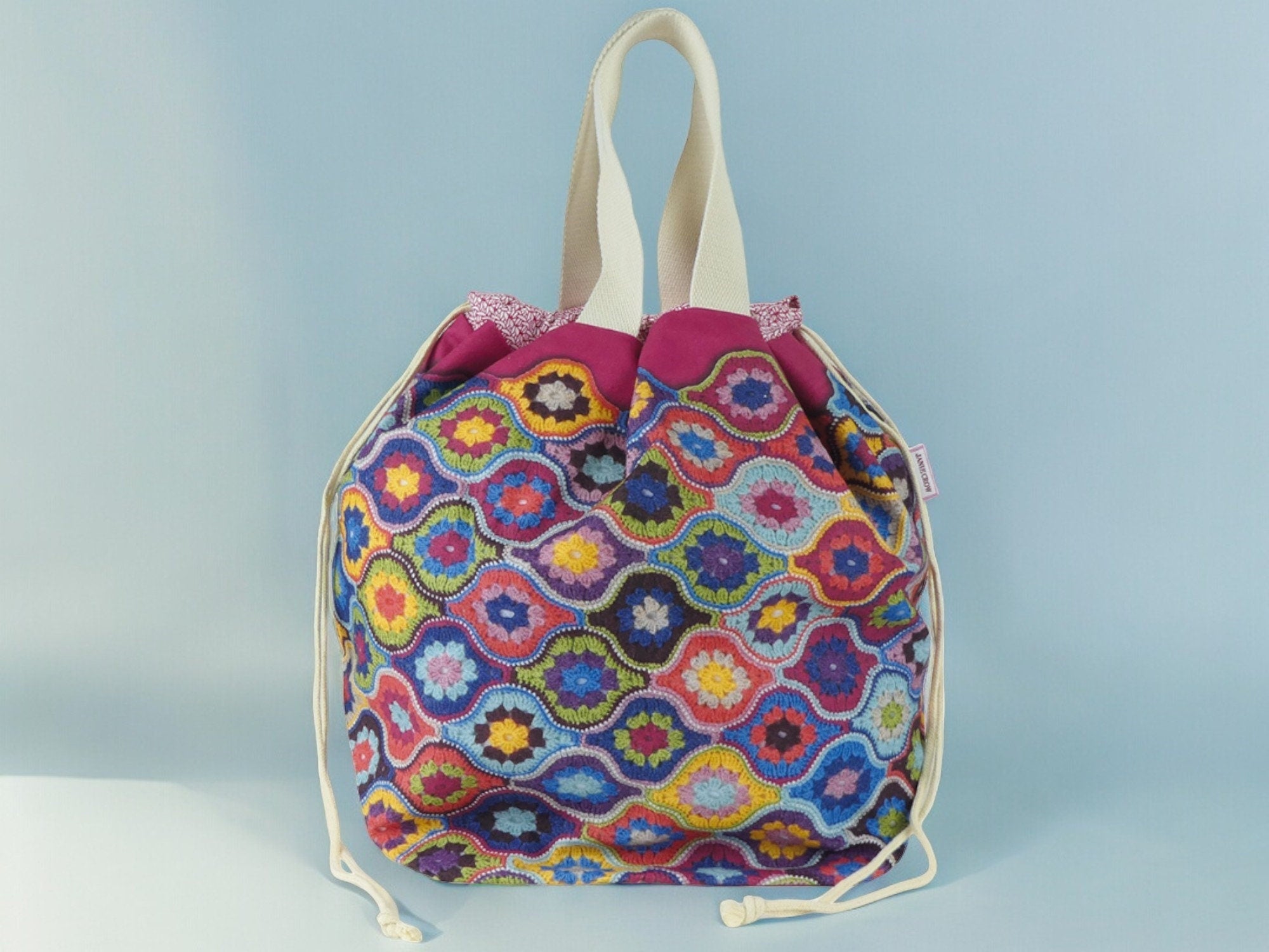 Mystical Lanterns Bucket Bag by Emma Ball – Knitting Project Tote, Craft, Beach, Overnight Bag