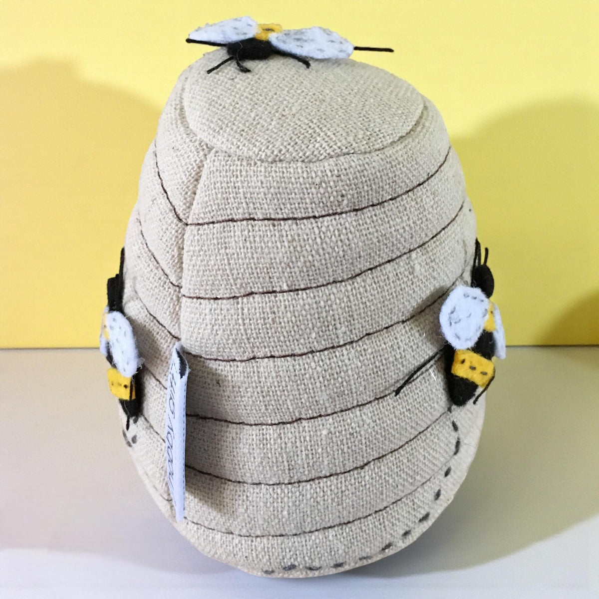 Bee Hive Pin Cushion with Bee Appliqué
