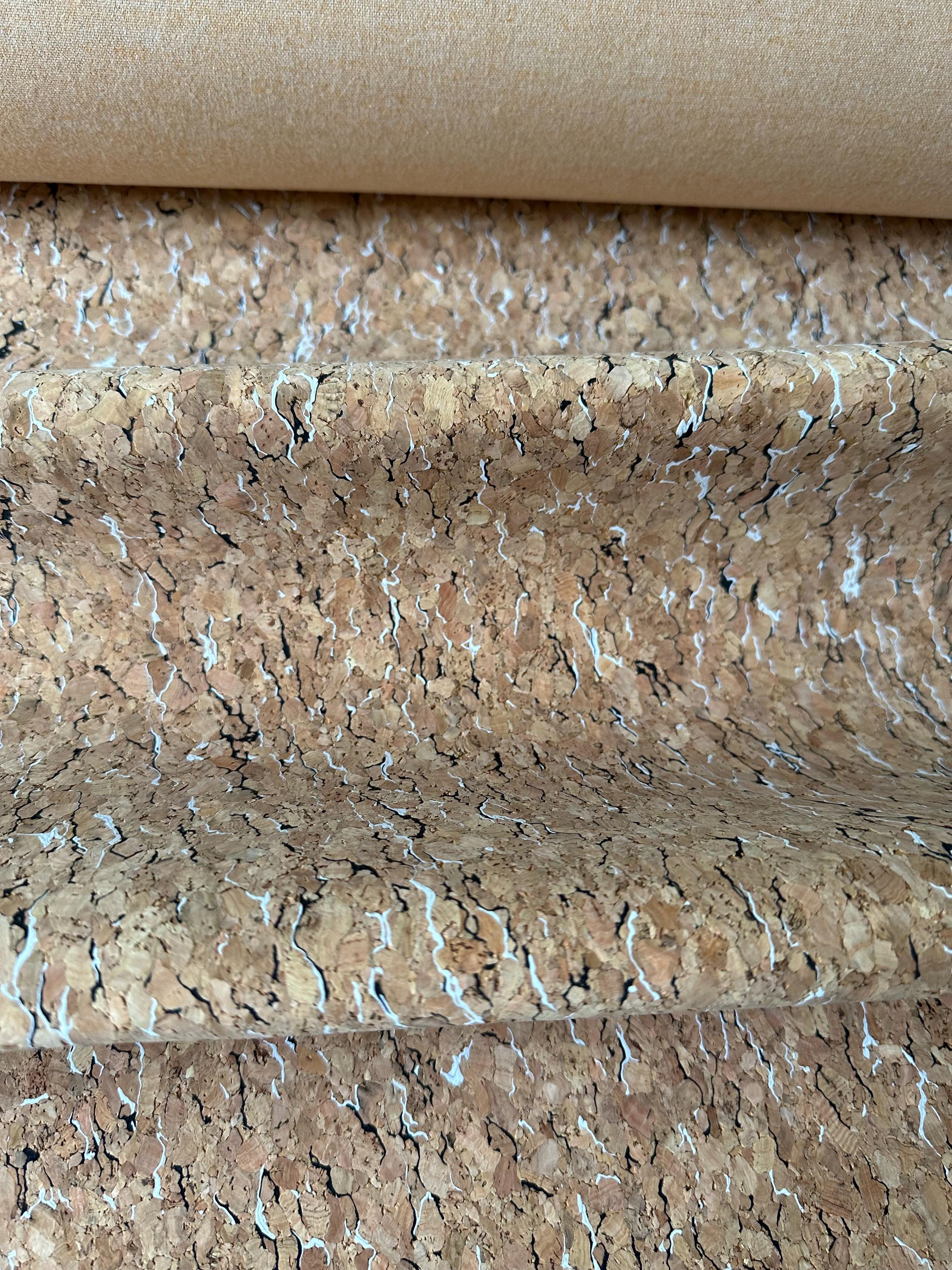 CORK FABRIC Black & White Fleck. Sold by 1/2m Roll ***Multibuy Discounts***