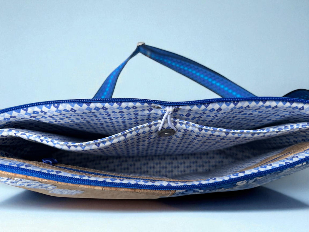 Liberty Laptop Bag with Shoulder Strap. Cork & Liberty Cotton Design. Padded