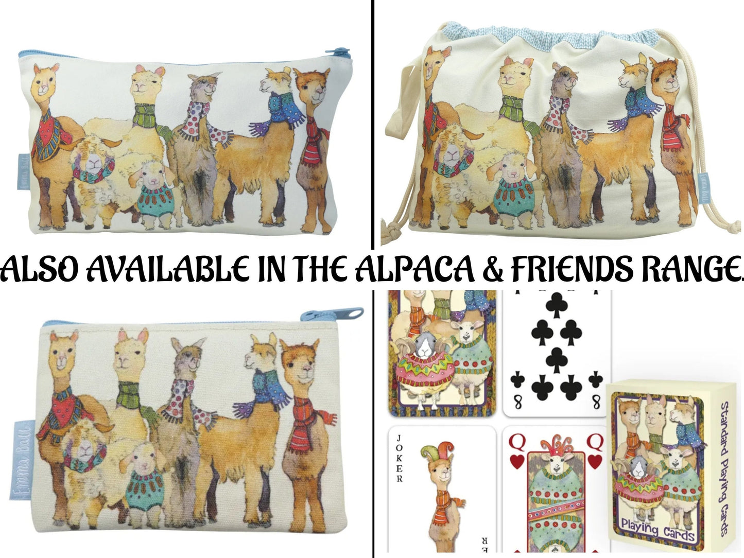 ZIPPED PURSE Alpaca & Friends Design by Emma Ball