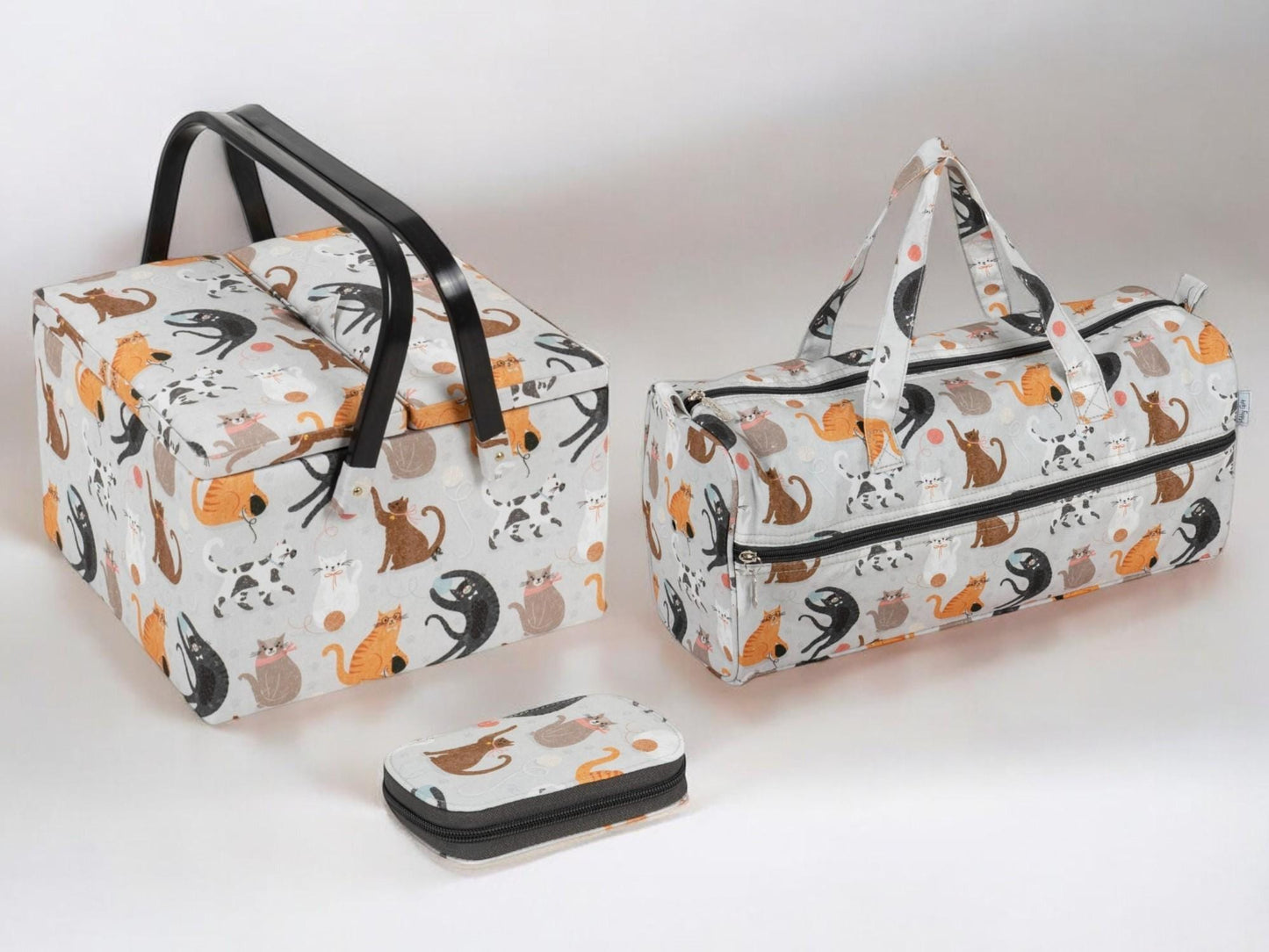 Cats Sewing Basket Set, Knitting Bag and Sewing Kit
