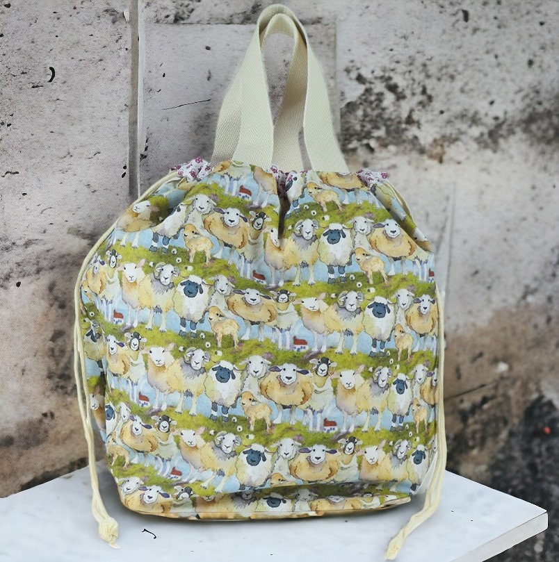Felted Sheep Bucket Bag by Emma Ball – Knitting Project Tote, Craft, Beach, Overnight Bag