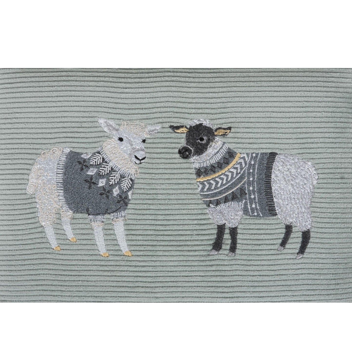 Sewing Basket Woolly Pully Design with Embroidered Sheep, Padded Lid, Storage Tray & Pin Cushion