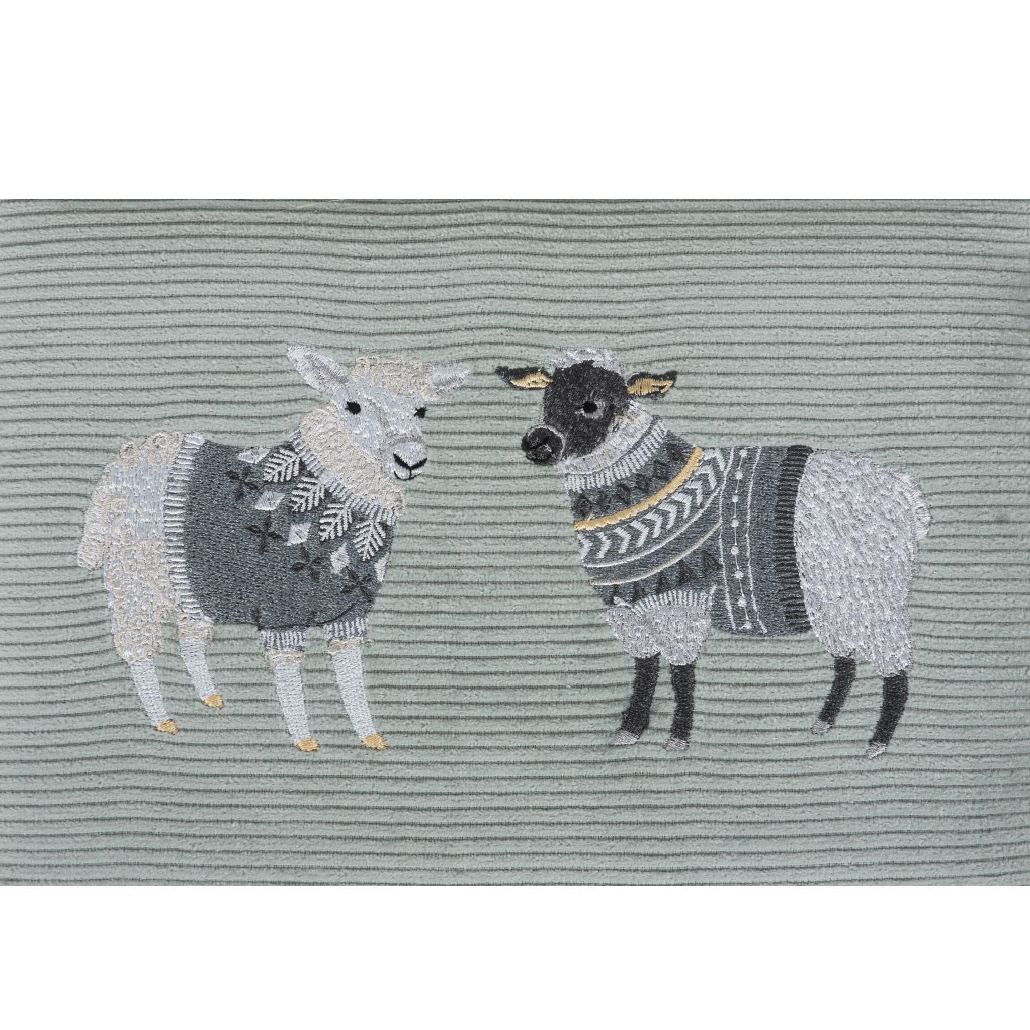 Sewing Basket Woolly Pully Design with Embroidered Sheep, Padded Lid, Storage Tray & Pin Cushion