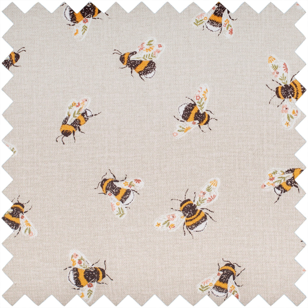 Bee Knitting & Craft Storage Bag. Cotton Padded Tote with Drawstring