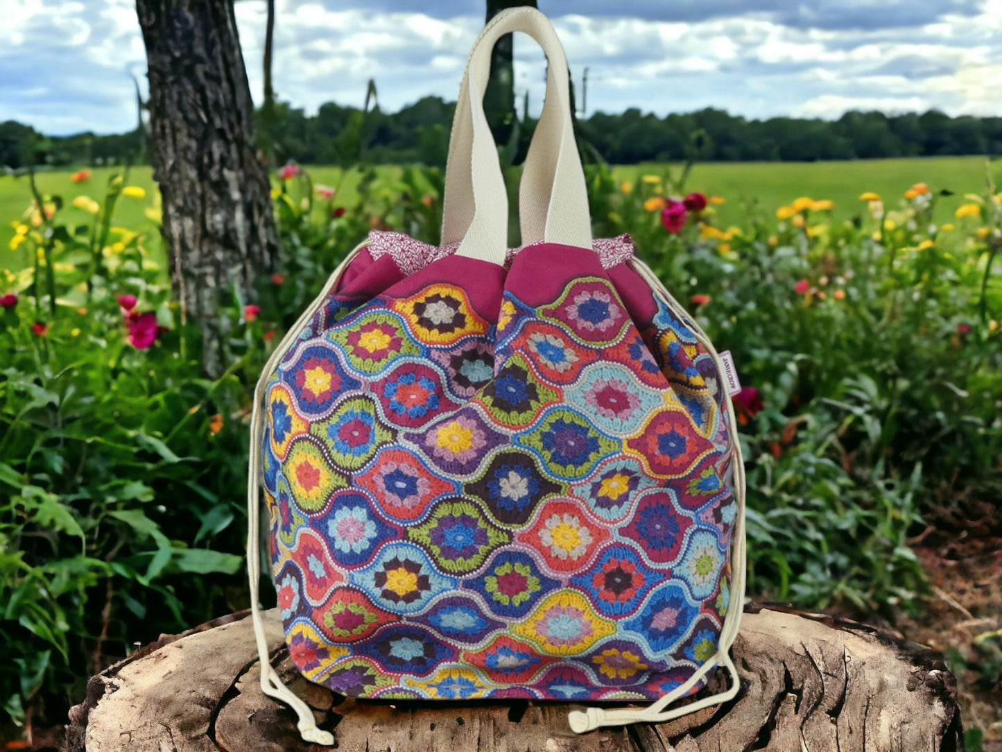 Mystical Lanterns Bucket Bag by Emma Ball – Knitting Project Tote, Craft, Beach, Overnight Bag