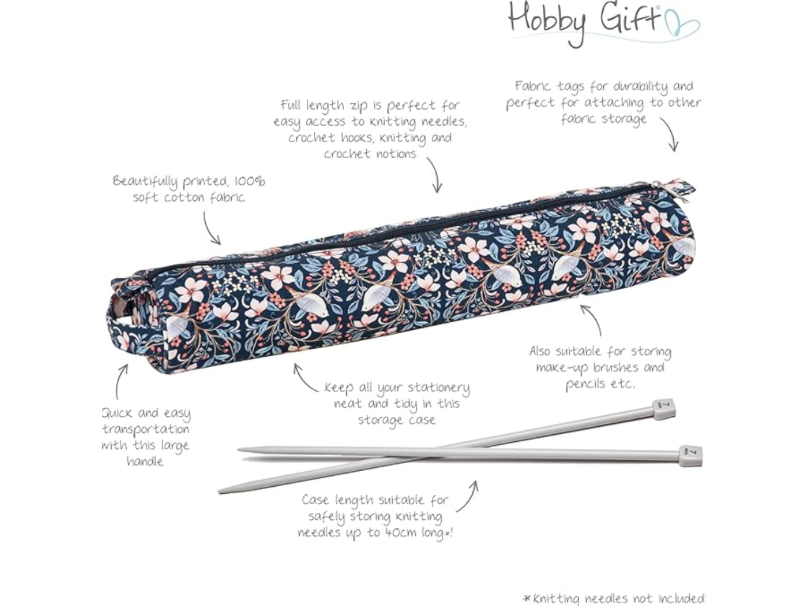 Long Knitting Pin Case - Blossom Birds Design