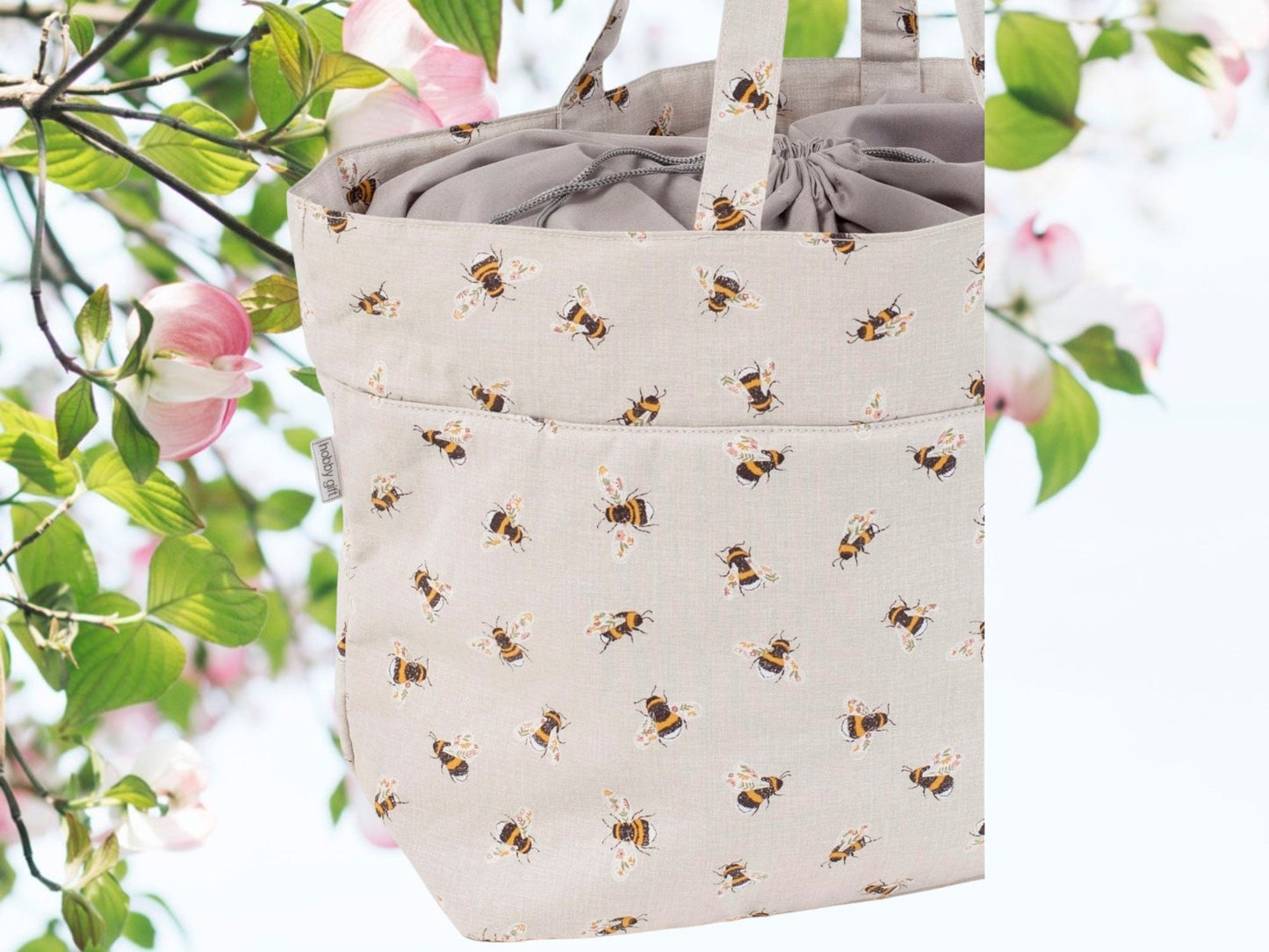 Bee Design Knitting Bag Set: Cotton Craft & Needle Cases