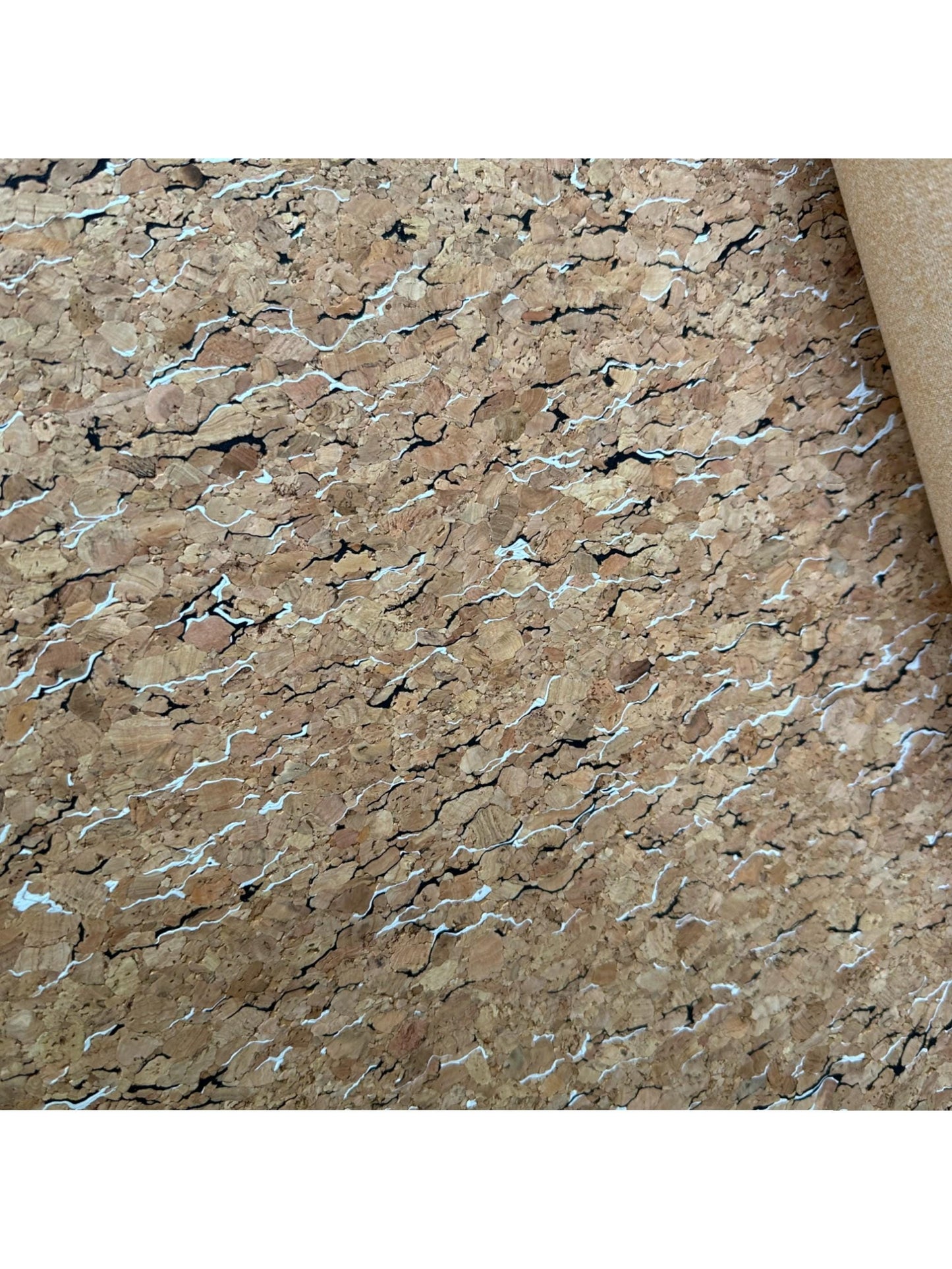 CORK FABRIC Black & White Fleck. Sold by 1/2m Roll ***Multibuy Discounts***