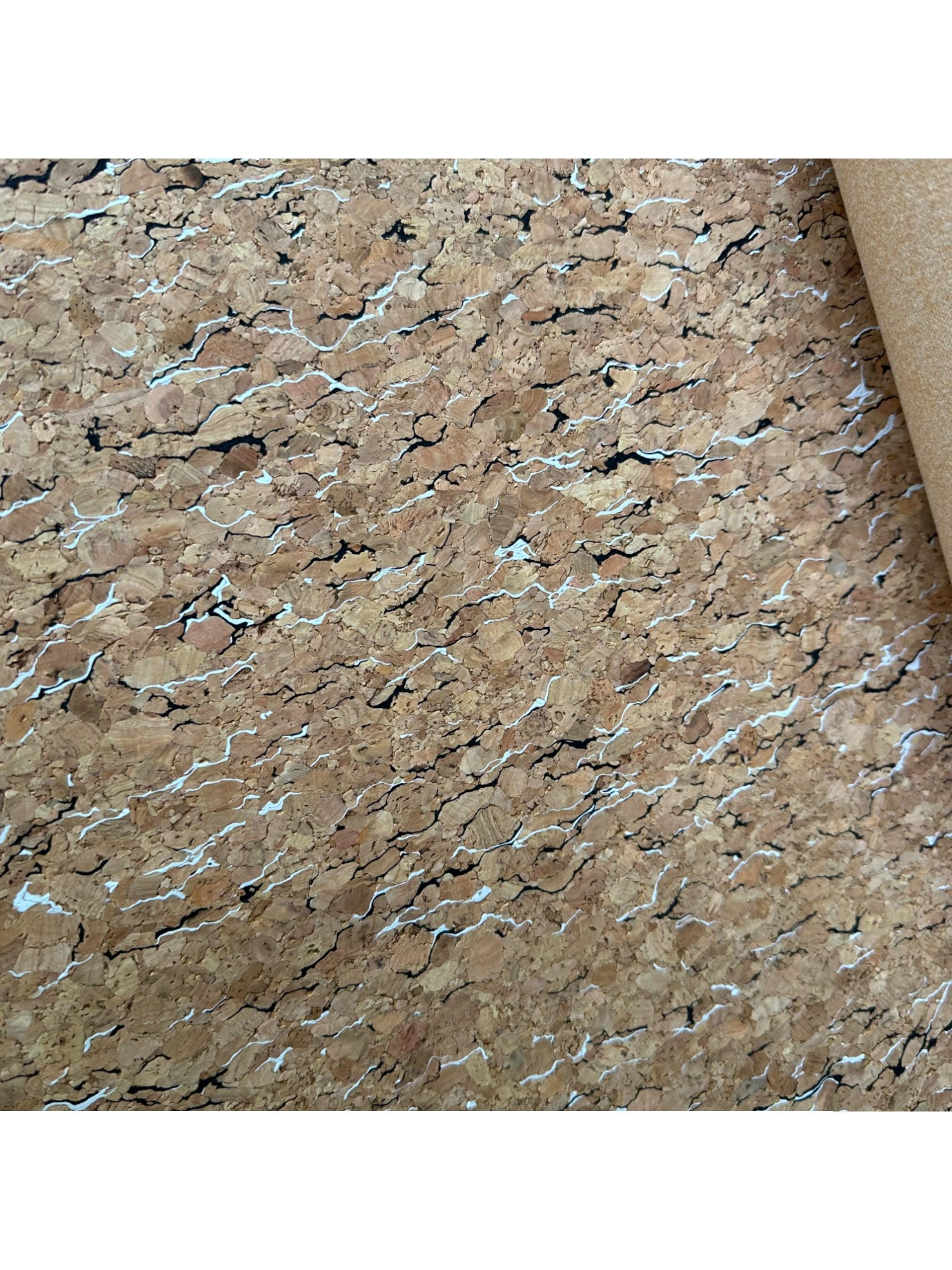 CORK FABRIC Black & White Fleck. Sold by 1/2m Roll ***Multibuy Discounts***