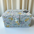 Pretty Liberty Sewing Box in Pale Blue, Yellow & Lilac Liberty Floral Cotton Print