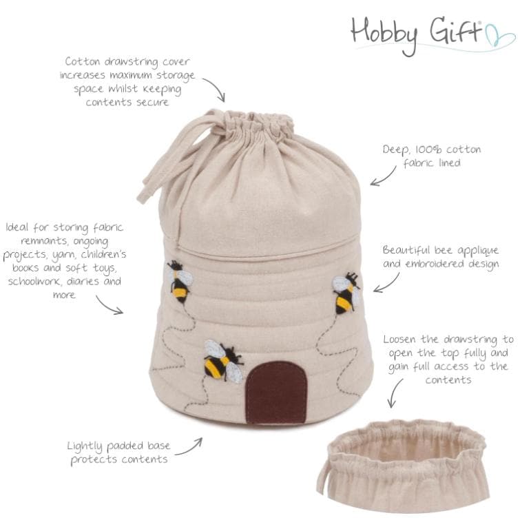 BEE HIVE DRAWSTRING Bag. Ideal for Crafts, Knitting & Sewing. Super Quality