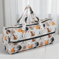 Cats Knitting Bag – Cotton Yarn Storage with Zip Pocket & Handles