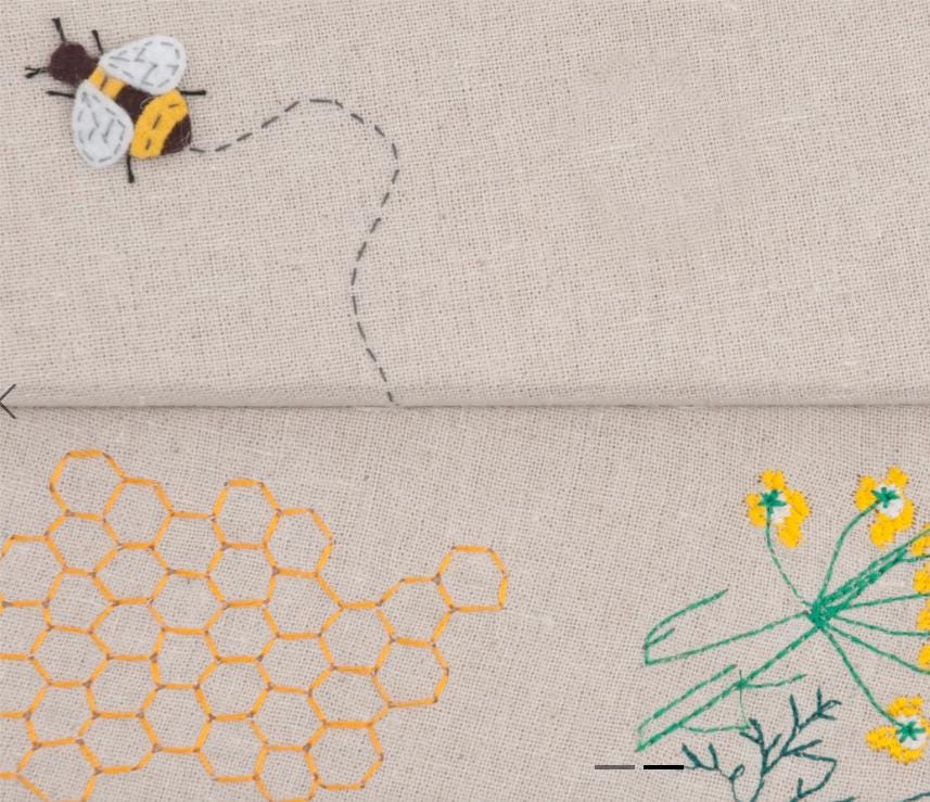 Bee Hive Sewing Basket with Tray, Appliqué Bees & Flowers