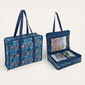 Floral Woodblock Print Craft Bag – Soft Zippered Project Bag