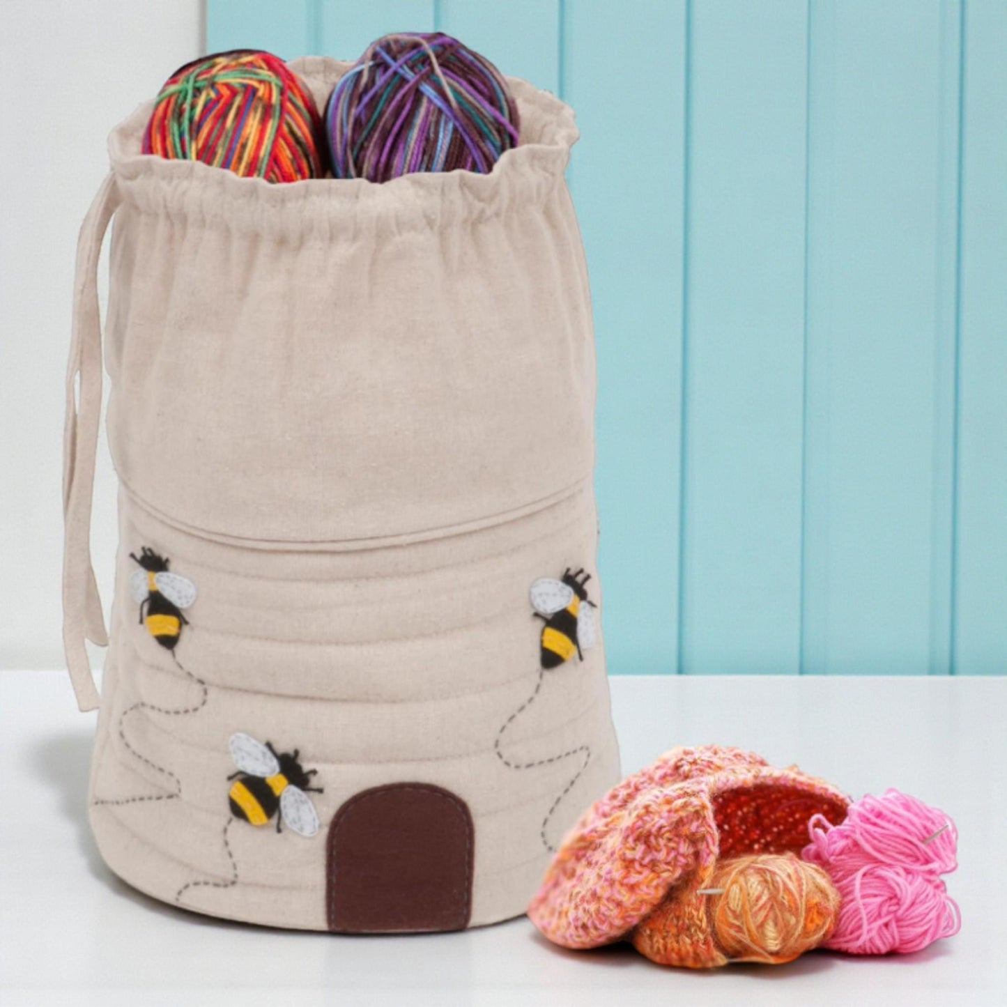 BEE HIVE DRAWSTRING Bag. Ideal for Crafts, Knitting & Sewing. Super Quality