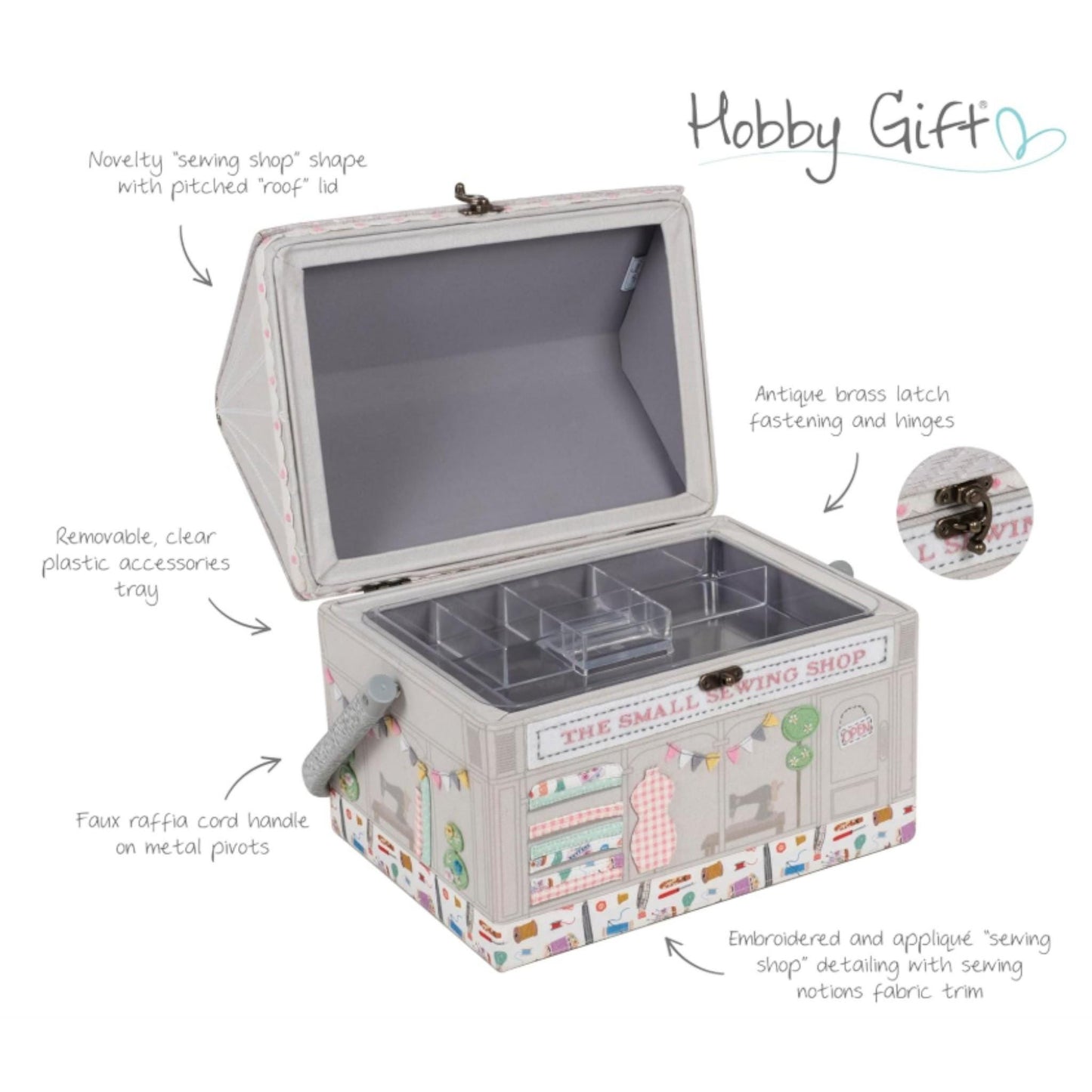 Large Sewing Box Shop Design – Sturdy Handle & Tray