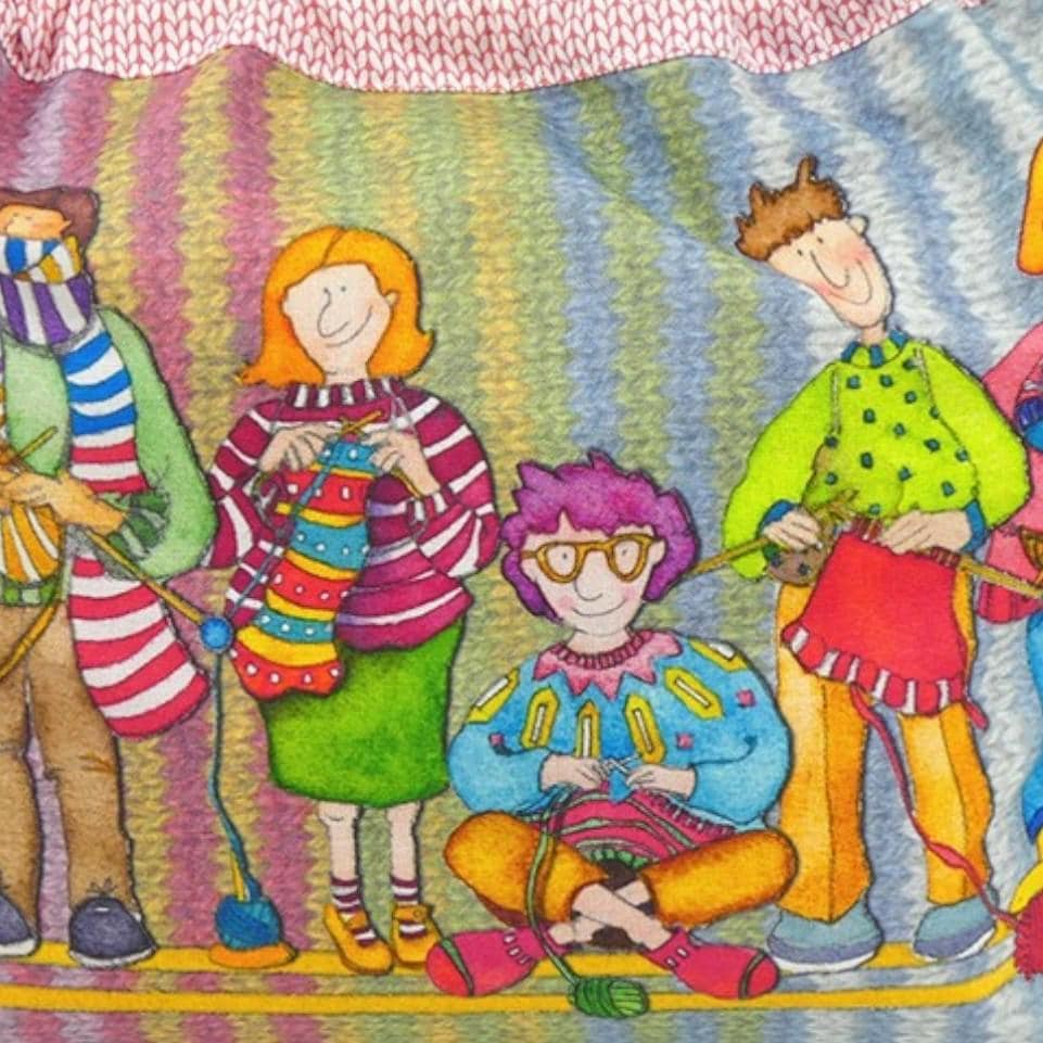 Emma Ball 'The Yarn Club' Drawstring Bag. Knitting & Crochet Yarn Storage.