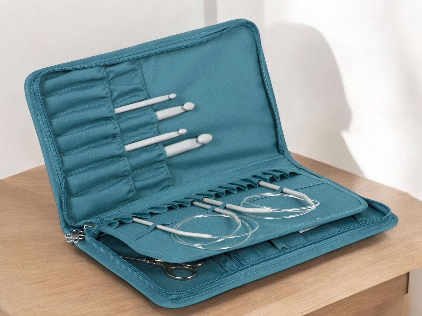 BIRD AVIARY SET: Interchangeable Needle Case, Scissors, Tape & Pin Rosette