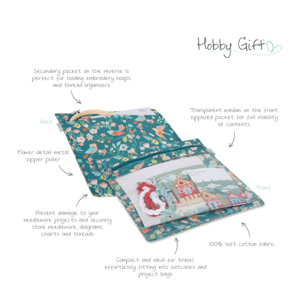 Project Craft Bag & Pouch Set ~ Bird Aviary Design Craft Storage Bags