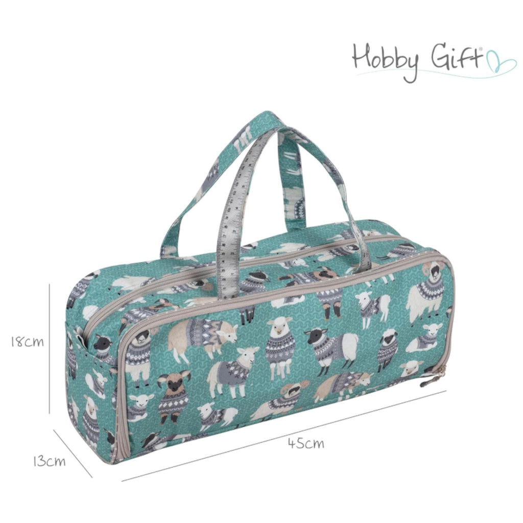 Sheep Knitting Bag with Front Pocket Needle Storage for Pins up to 40cm