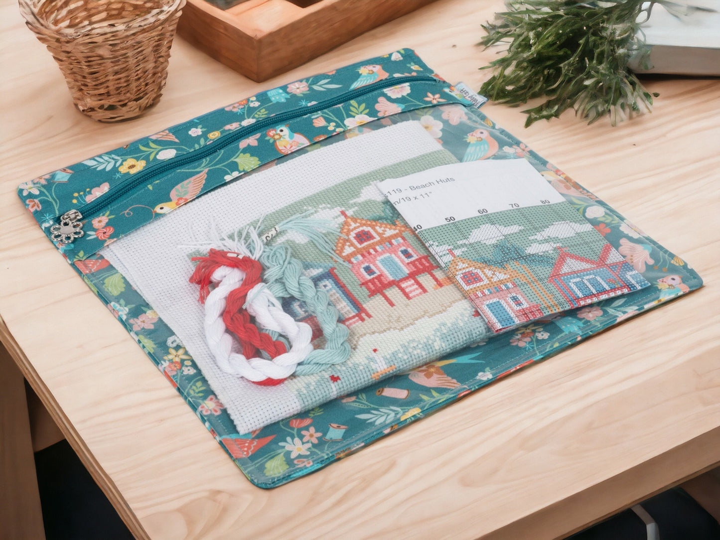 BIRD AVIARY CRAFT SET: Project Craft Bag, Project Pouch, Needle Case & Handy Tape Measure
