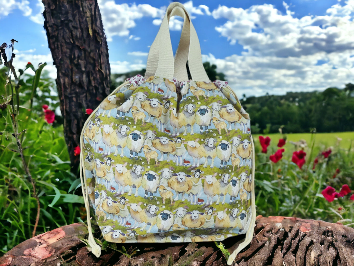 Felted Sheep Bucket Bag by Emma Ball – Knitting Project Tote, Craft, Beach, Overnight Bag
