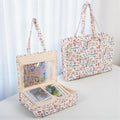 All-In-One Craft Project Bag. Sewing & Knitting Storage with Clear Inserts Haby Notions Fabric,