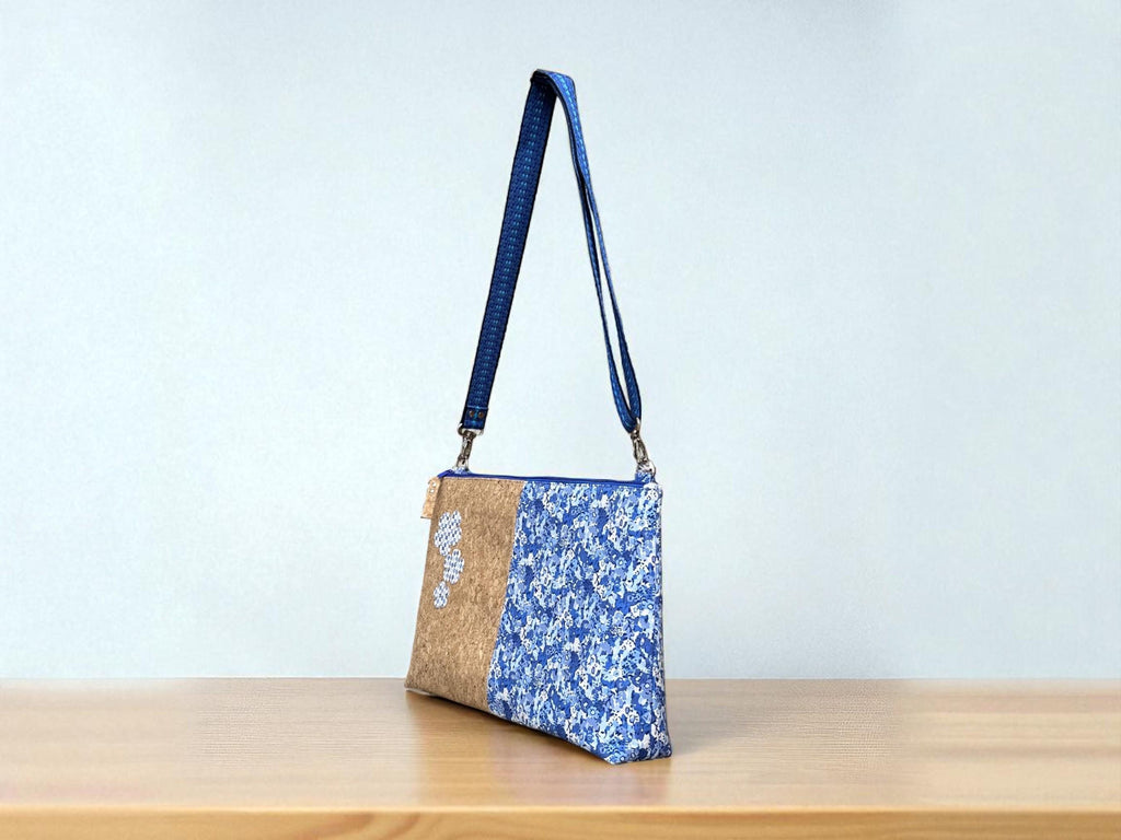 Liberty Laptop Bag with Shoulder Strap. Cork & Liberty Cotton Design. Padded