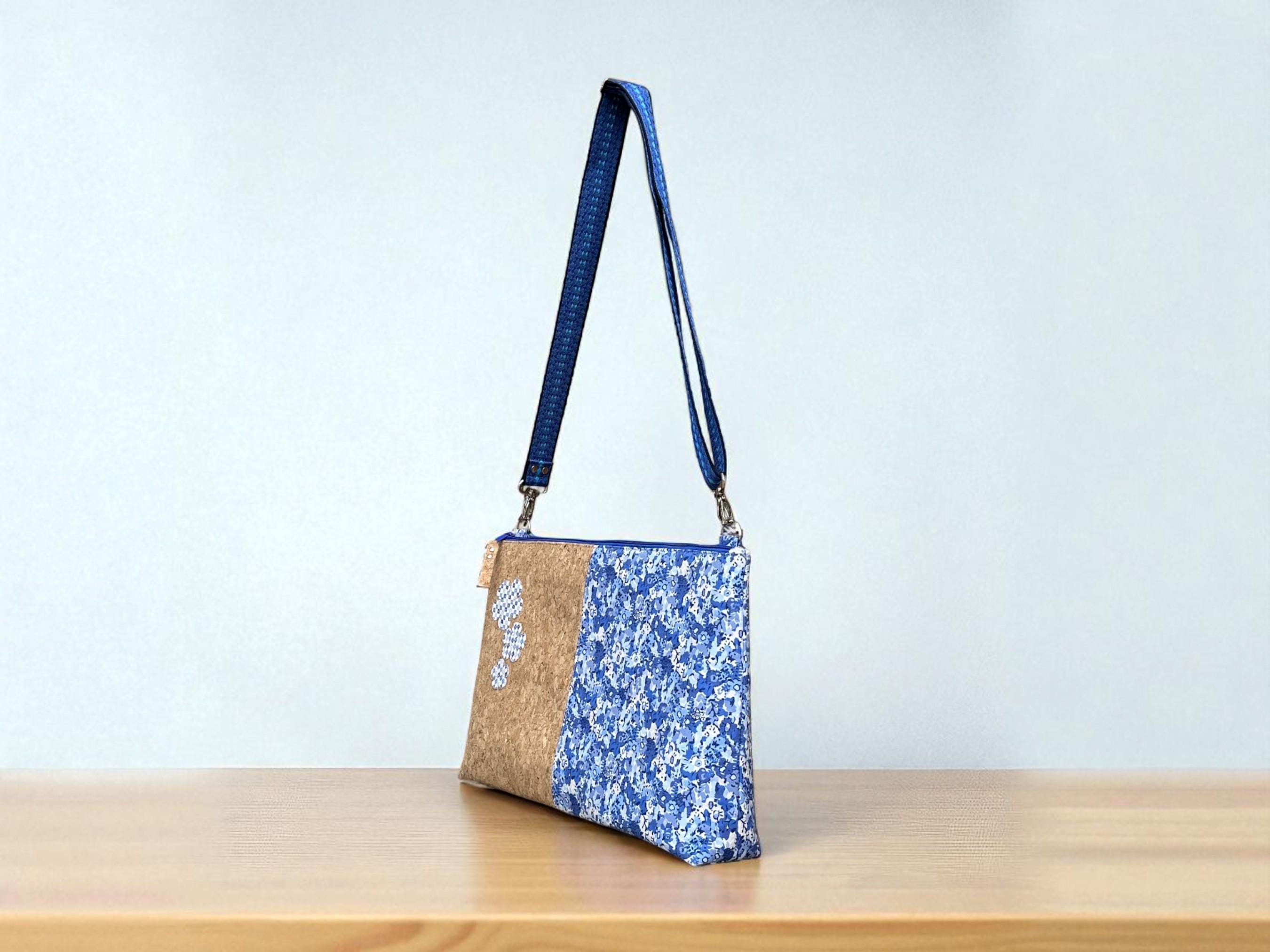 Liberty Laptop Bag with Shoulder Strap. Cork & Liberty Cotton Design. Padded