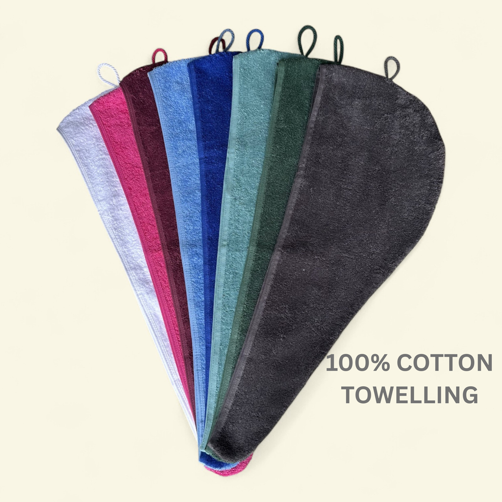 Turbietastic Luxury Cotton Hair Towel Wrap: 500gsm Thick Absorbent Turbie Towel