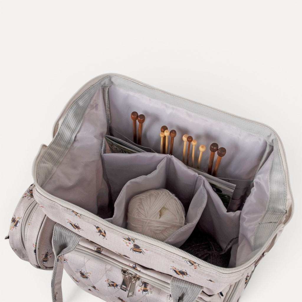 Craft Storage Backpack Bee Design  Lots of Pockets. Ideal for Sewing, Knitting and Crafts