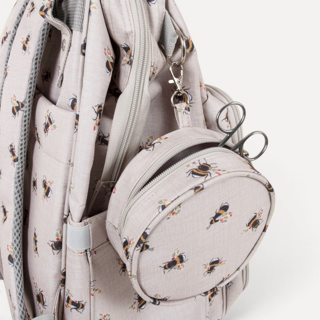 Craft Storage Backpack Bee Design  Lots of Pockets. Ideal for Sewing, Knitting and Crafts