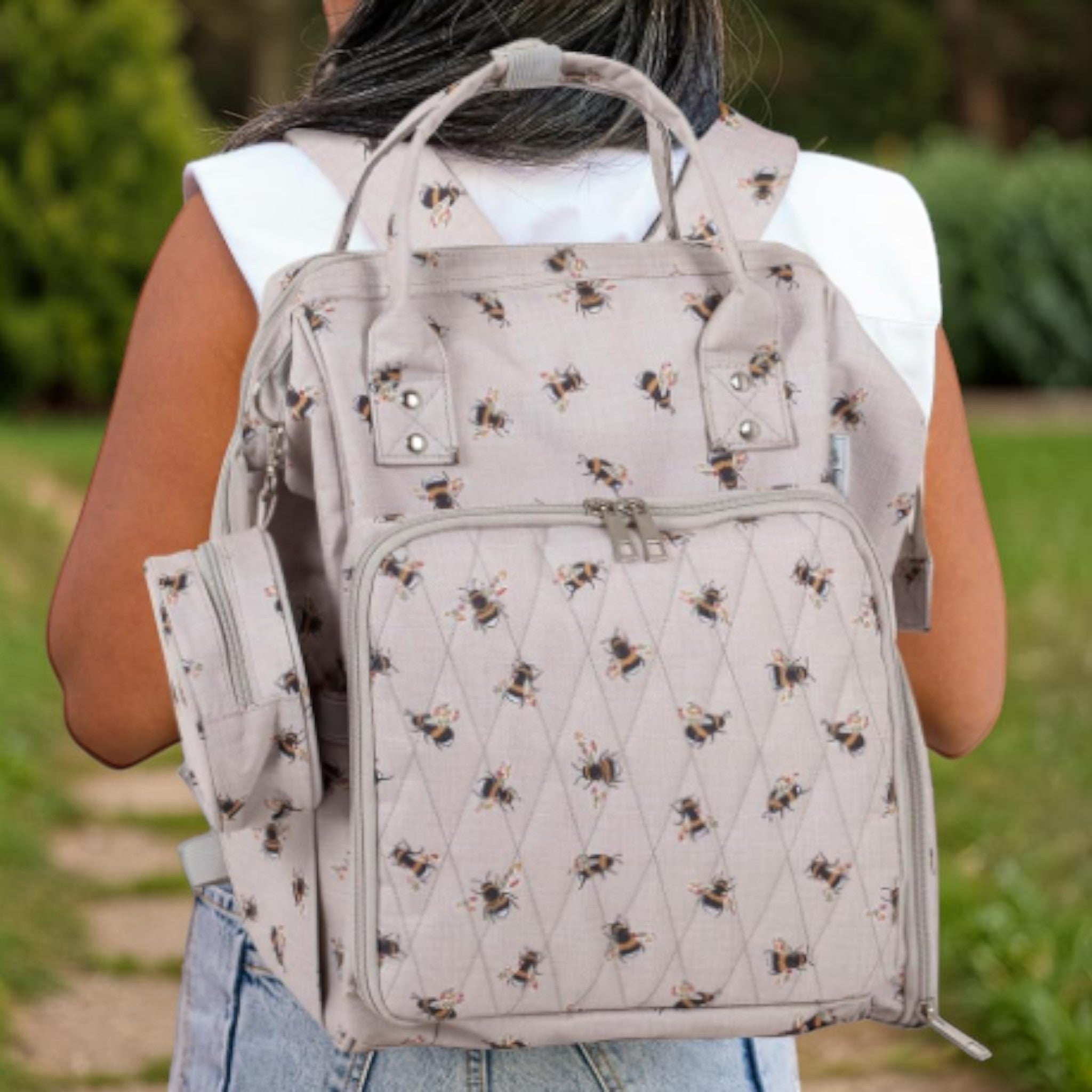 Craft Storage Backpack Bee Design  Lots of Pockets. Ideal for Sewing, Knitting and Crafts
