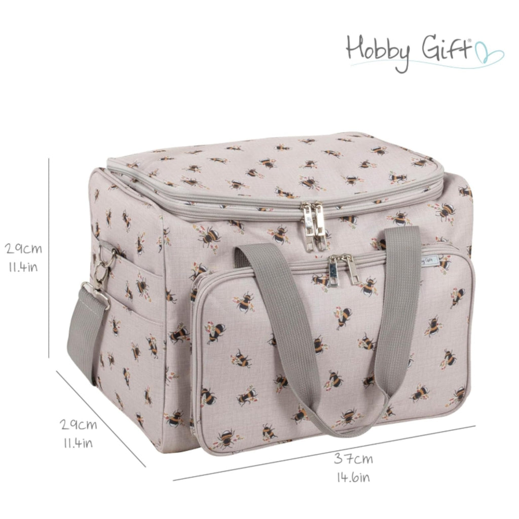 Bee Knitting & Craft Tote Organiser Bee Design Sturdy Bag with Lots of Compartments