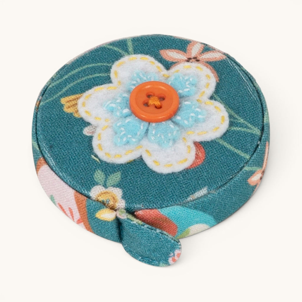 Fabric Tape Measure: Bird Aviary Design, Handbag Size, Applique Detail
