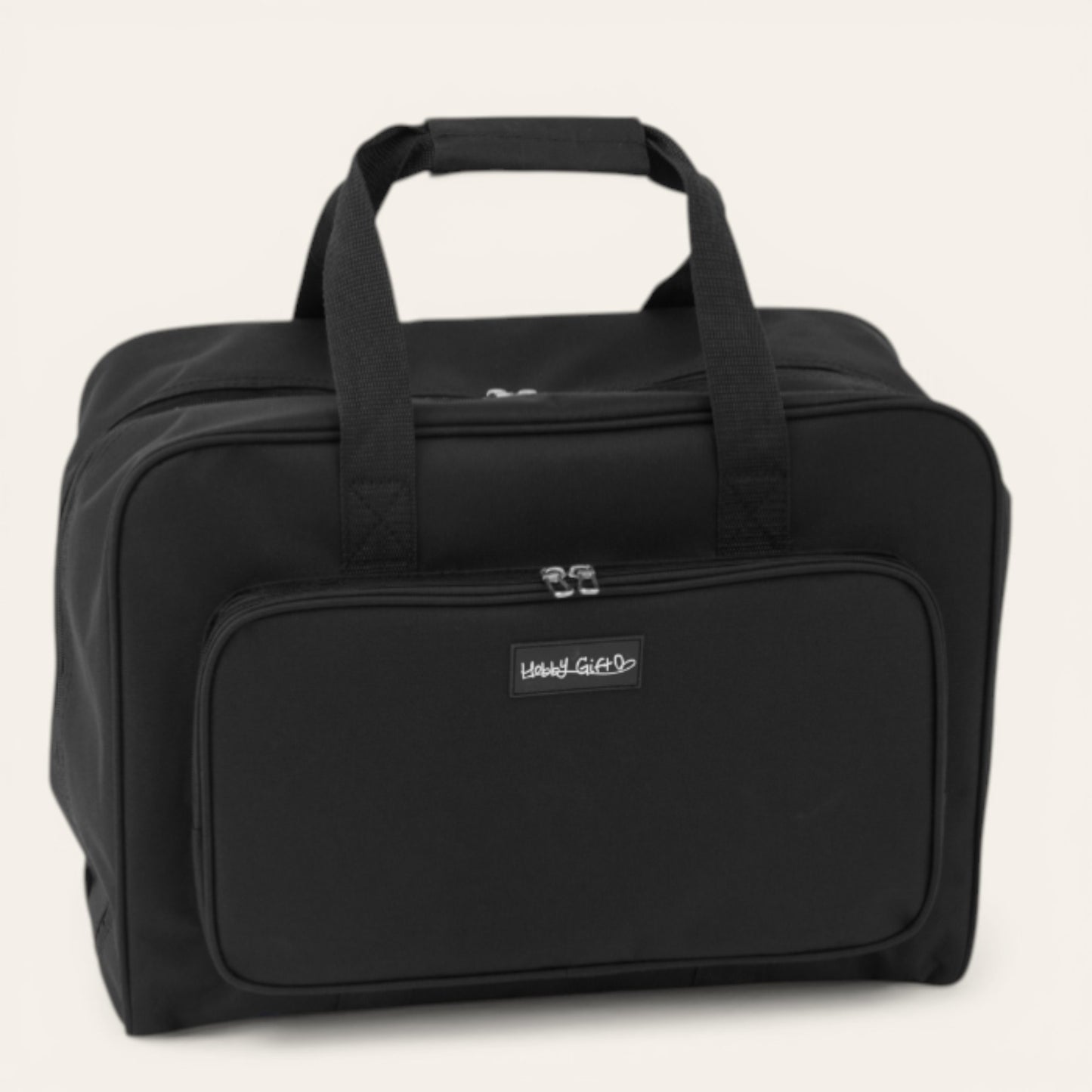 Black Sewing Machine Carry Case Bag – Padded Storage with Front Pocket – Heavy Duty Polyester