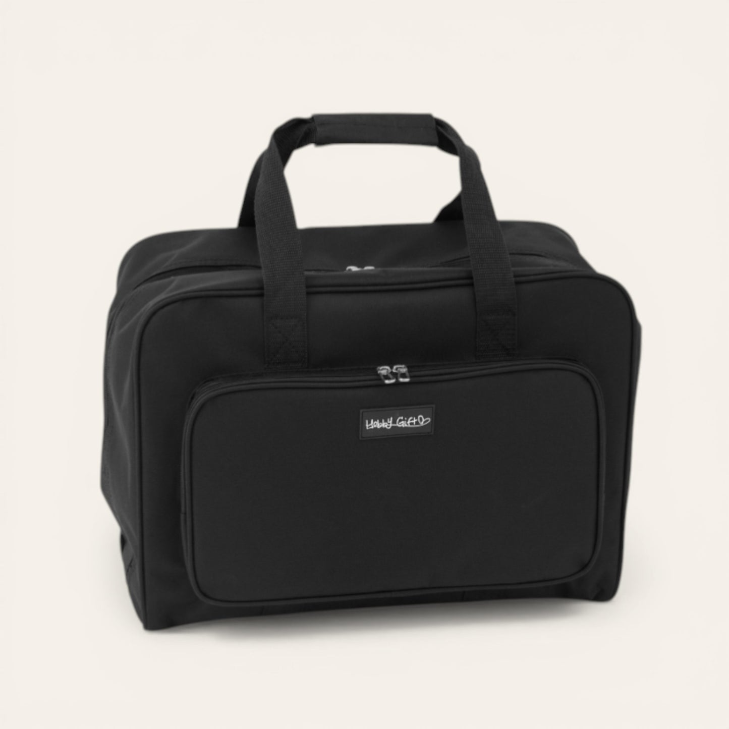 Black Sewing Machine Carry Case Bag – Padded Storage with Front Pocket – Heavy Duty Polyester