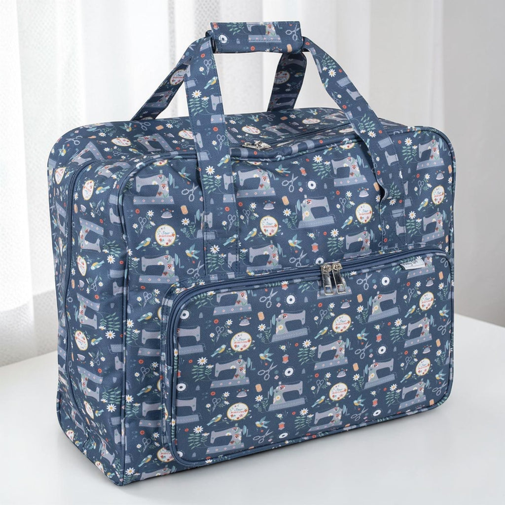 Blue Sewing Machine Carry Bag – Machine Storage Case with Pocket