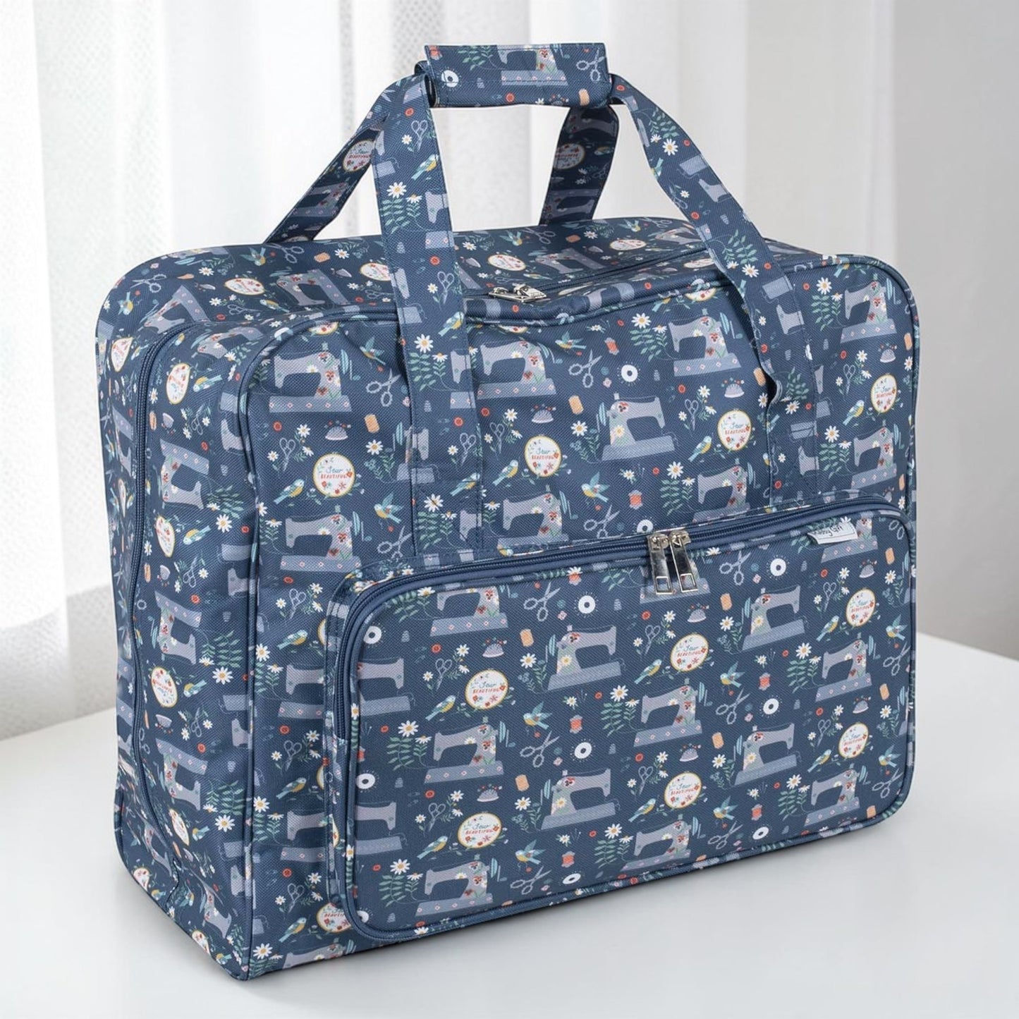 Blue Sewing Machine Carry Bag – Machine Storage Case with Pocket