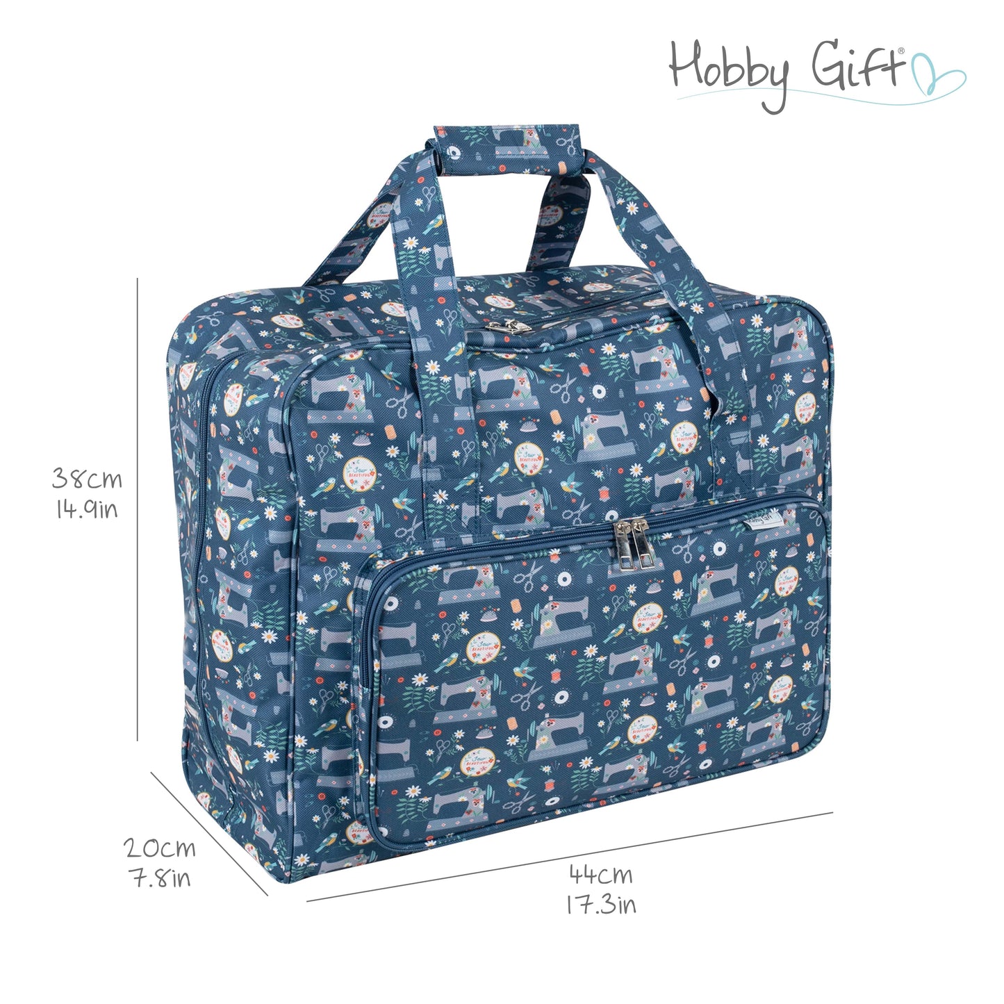Blue Sewing Machine Carry Bag – Machine Storage Case with Pocket
