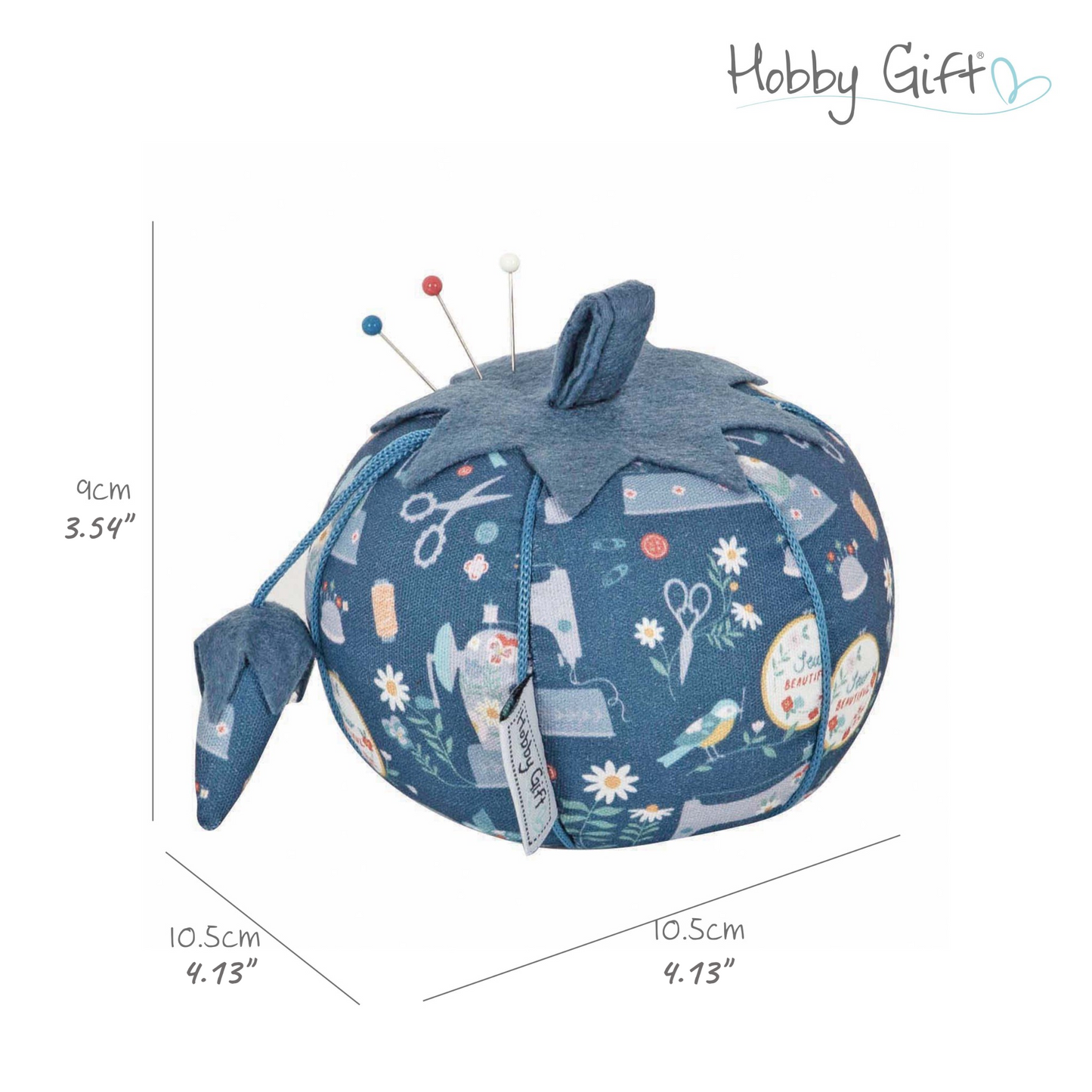 Tomato Pincushion Blue Sewing Machines Design Pin Cushion