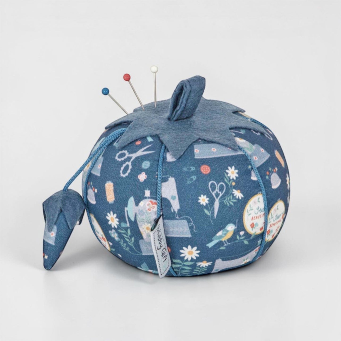 Tomato Pincushion Blue Sewing Machines Design Pin Cushion